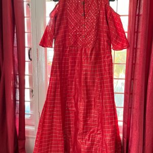 Vanya Red Enthinic Kurti