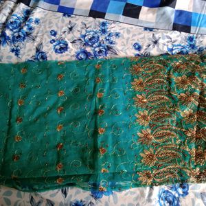 Net Embroidered Saree