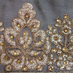 Saree With Golden Embroidery