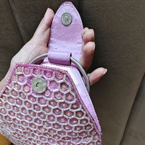 Beaded Barbie Core Wrist Clutch Bag