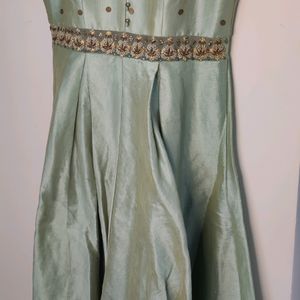 Full Length Kurta Green Sleeveless