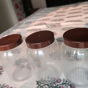 Set 3 Plastic Containers 1000 mL (approx)