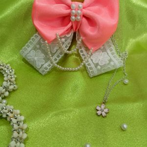 Pink Pearl Bow