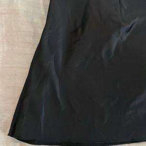 Black Satin Mini Skirt