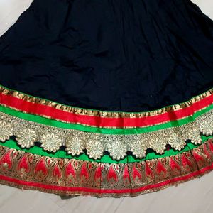 Black Embroidered Anarkali Kurti