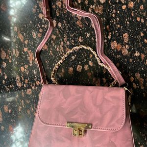 Mauve pink box sling bag