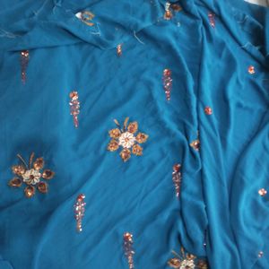 New Not Used Geogette Saree With Nice  Colour