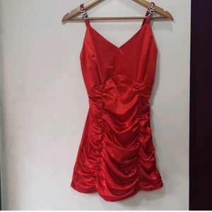 SHEIN ruched Red Dress