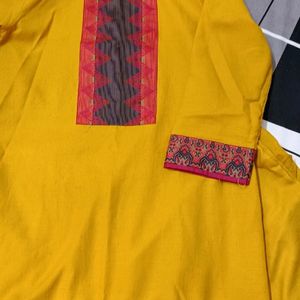 Mustard Suit Pant Set With Dupatta