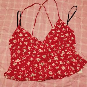 Forever21 FLORAL PRINTED CRISS CROSS BACK STAPPY