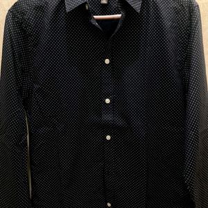 H&M Blue Easy Iron Premium Cotton Shirt.