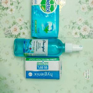 Face Masks 😷, Dettol Soap , Hygienix , Sanitizer