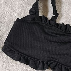 SEXY BLACK PADDED BRALETTE TOP