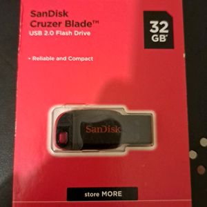 SanDisk USB 2.0 Flash Drive, 32 GB New