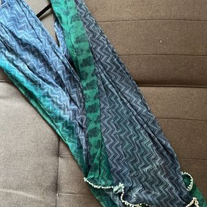 Blue & Green Chiffon Dupatta