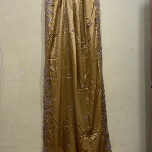 Violet & Gold Colour Festive Ware Half-Saree