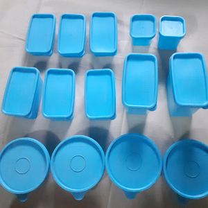 14 Plastic Air Tight Container Set Food Dabba Box