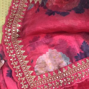 Red Organza Saree