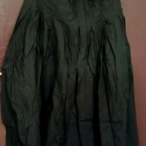 Black Cotton Long Skirt