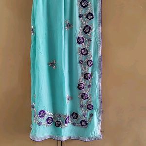 XL -XXL Sky Blue Lehenga Choli