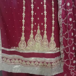 Maroon Dress Material