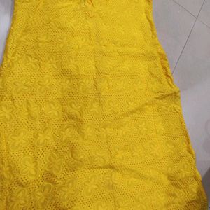 Chikankari Yellow Kurti 💛