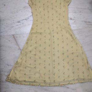 Light Yellow Embroidery Square Neck Kurta Set