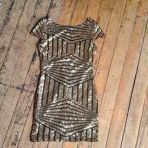 Gold Sequence Short Dress