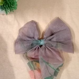 Printed Bow hair clips for women and girls (Brown Colour Base)