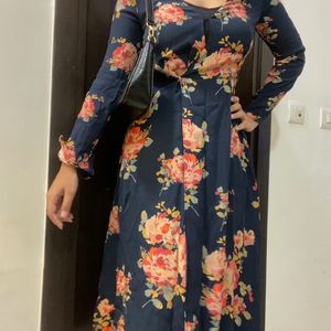 Zara Floral Midi Wrap Dress