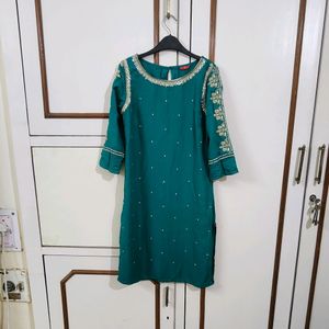 Green Festive W Kurta Sharara Set