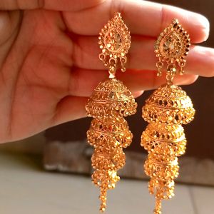 3 Layerd Golden Jhumka