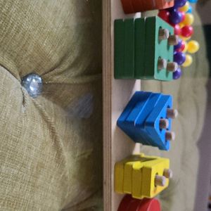 Shapes Wooden Toy And Plastic Spin Blocks