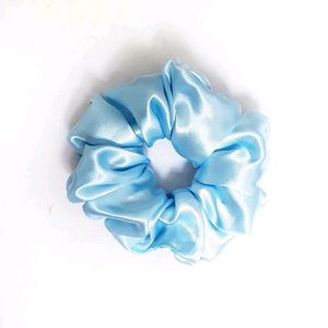 Aesthetic Blue Satin Scrunchies Combo