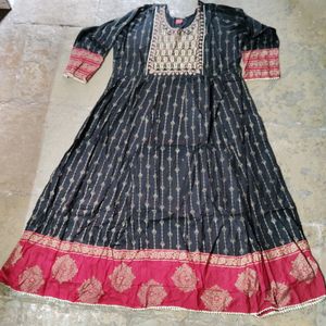 Golden Printed Ethnic Kurti