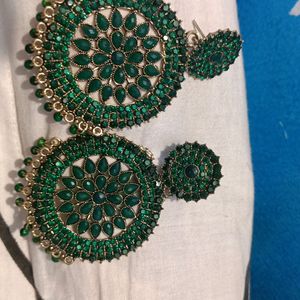 Green Round Earring