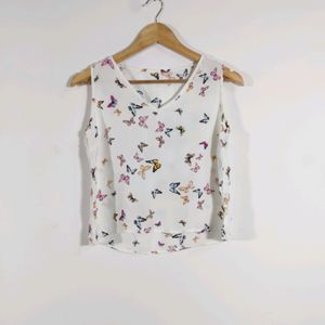 White Printed Casual Top (Women)