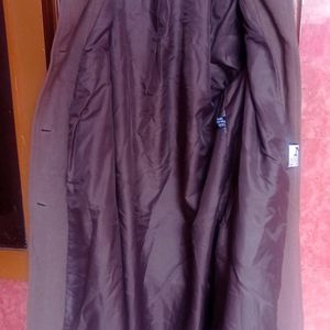 Brown Pure New Wool Coat Very Soft Fabric And Warm