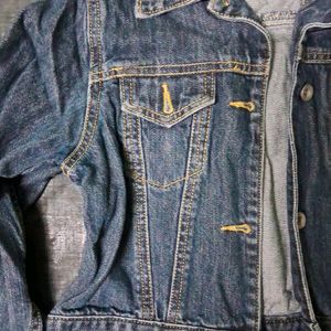 Denim Crop Jacket- Dull Blue Wash