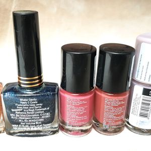 6pcs Nailpolish Combo With Top Coat