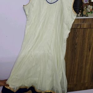 Cream Anarkali Kurta Set