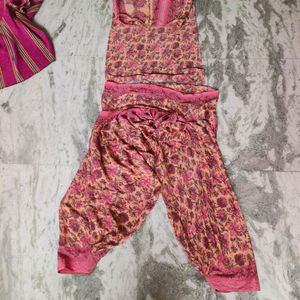 Silk Patiyala Pathani Kurta Set With Kothi