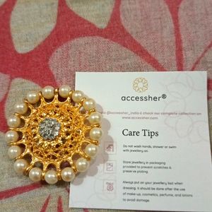 Accessher Rhinestone Stone Used Saree Pin Brooch