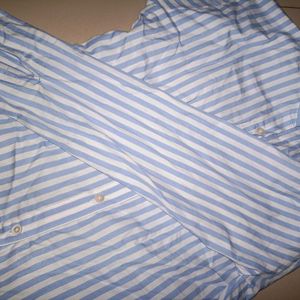 Stripped Blue & White Shirt For Women