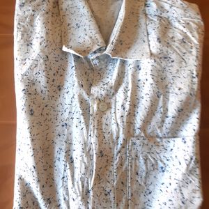 Cotton Shirt ( White With Dots)