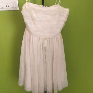 White Flared Net Party Dress/New (Reselling )