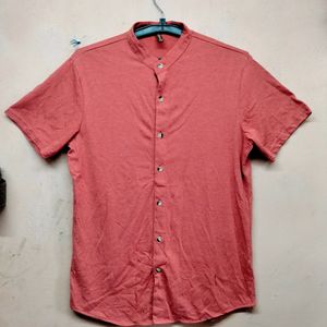 Campus Sutra Men Pink Cotton Shirt