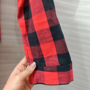 Free Shipping Red And Black Shirt