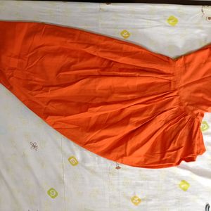 Black Short Kurti With Orange Patiyala Pant