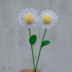 Crochet Daisy / Handmade Flower / (4 Daisies)